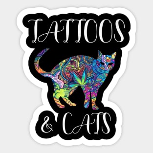 Tattoos Cats Sticker